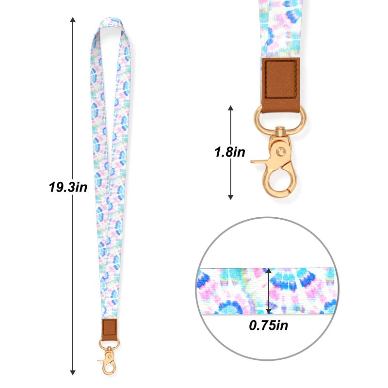 Hsxnam Neck Lanyard Key Chain  Long Lanyard Strap Keychain Holder for Women Men Car Keys ID Badges Card Wallet Phone Camera  Colorful Flowers - Image 2